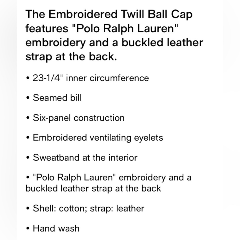 LAST ONE! Polo Ralph Lauren Hat Cap Ball Cap - Picture 4 of 6